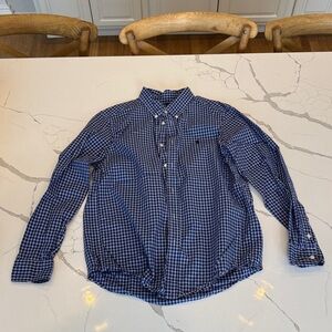 Ralph Lauren Navy Checkered Button Down Shirt